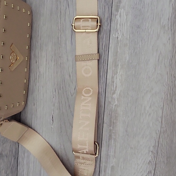 Valentino Orlandi Taupe Small Camera Bag Studded Crossbody Vegan‎ Leather NEW - Picture 11 of 14